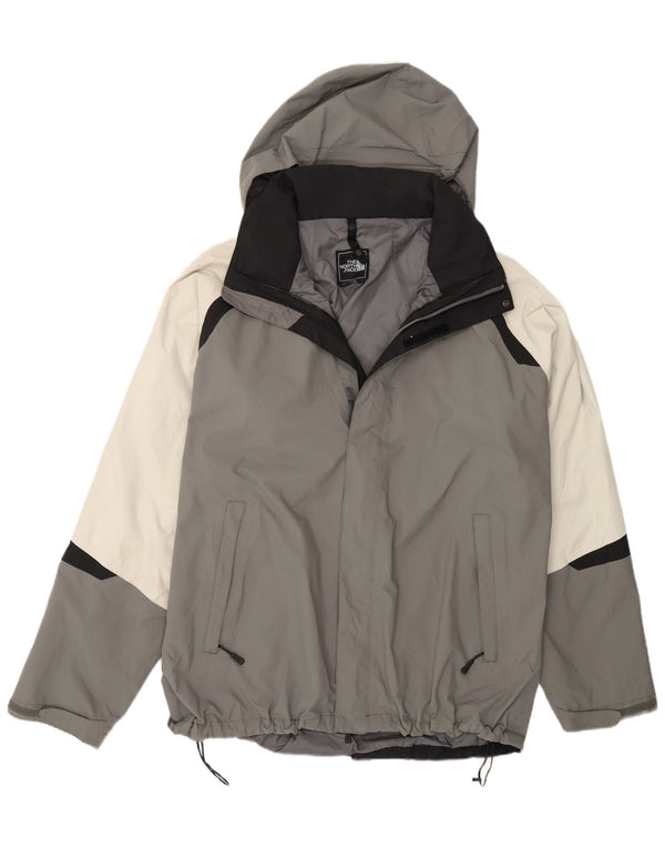The North Face Herren-Regenjacke mit Kapuze, UK 42, XL, graues Colourblock-Nylon