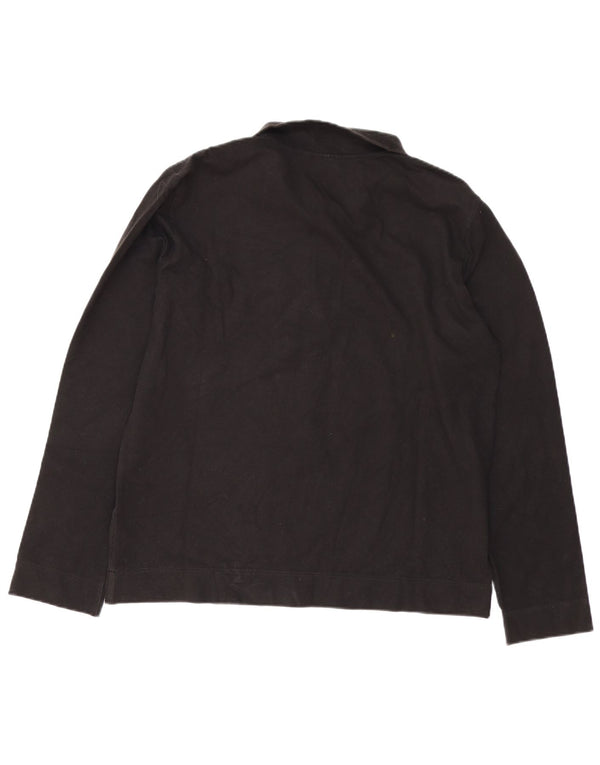 Puma Herren Langarm-Poloshirt, groß, schwarze Baumwolle