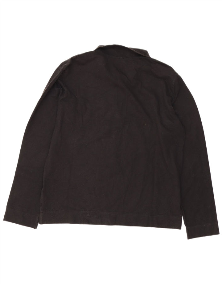 Puma Herren Langarm-Poloshirt, groß, schwarze Baumwolle