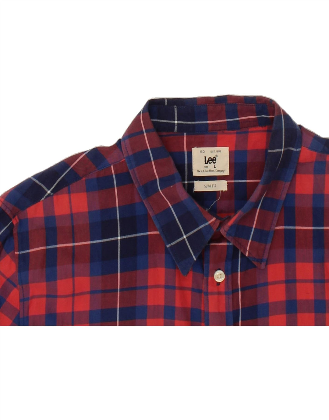 LEE Mens Short Sleeve Shirt Large Pink Check Cotton Vintage Lee and Second-Hand Lee from Messina Hembry 