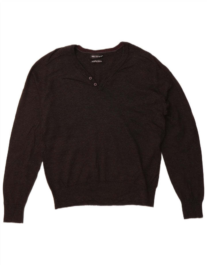 Marks & Spencer Damen-Pullover „Autograph“ mit V-Ausschnitt, Gr. 40, Grau, Größe L