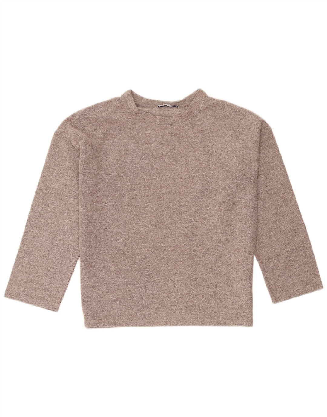 Zara Damen Trafaluc Übergroßes Top Langarm UK 10 Small Brown Flecked