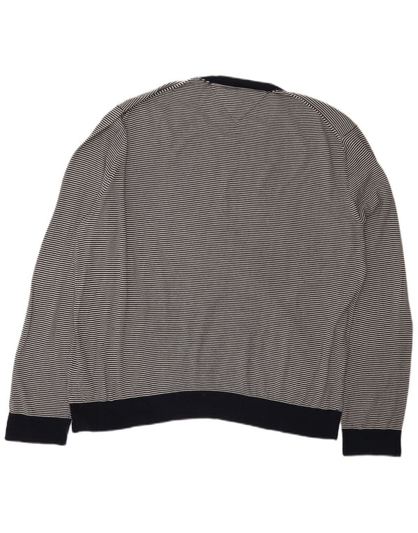 TOMMY HILFIGER Herren-Pullover mit Rundhalsausschnitt, 2XL, Marineblau, Nadelstreifen