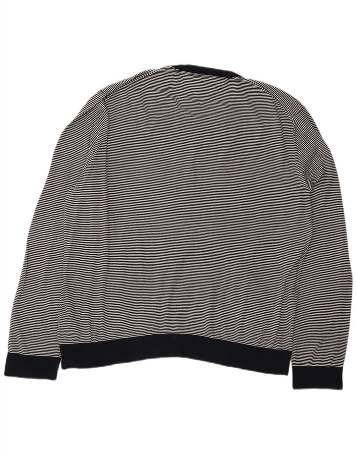 TOMMY HILFIGER Herren-Pullover mit Rundhalsausschnitt, 2XL, Marineblau, Nadelstreifen