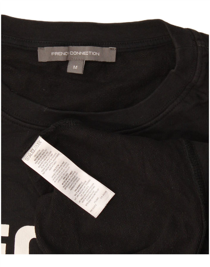 French Connection Herren-Sweatshirt mit Grafik, mittelschwarze Baumwolle