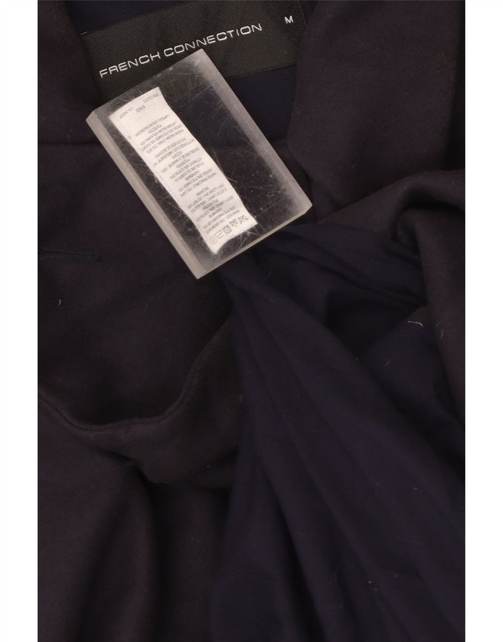 French Connection Herren-Trenchcoat UK 38 Mittelmarineblaue Schurwolle