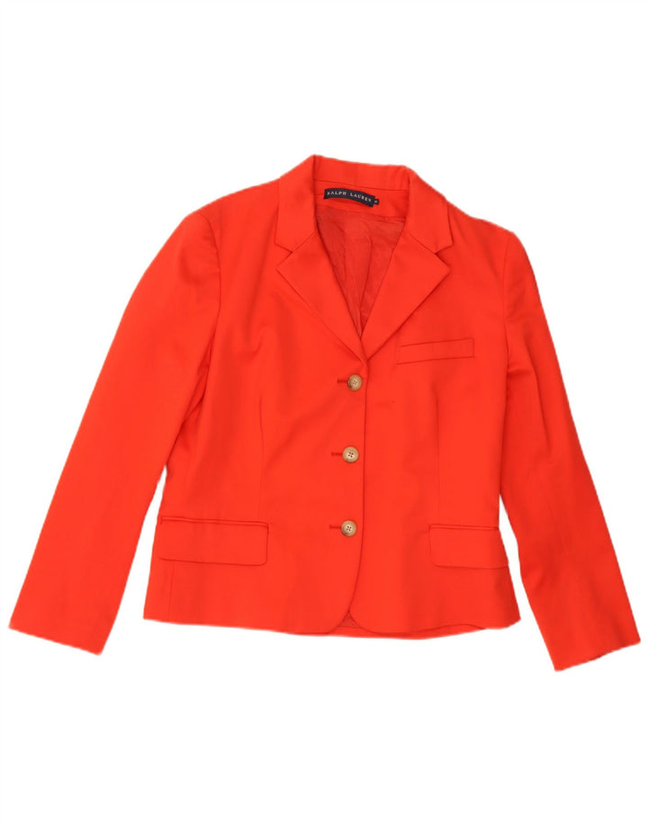 Ralph Lauren Damen-Blazerjacke mit 3 Knöpfen, US 14 XL, rote Baumwolle