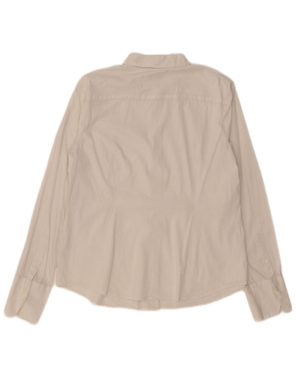 Benetton Damenhemd UK 16 Large Weiße Baumwolle