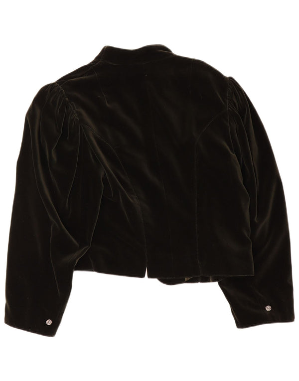 Trachten Gerlach Damen Samt Bolero Jacke EU 44 XL Khaki Baumwolle