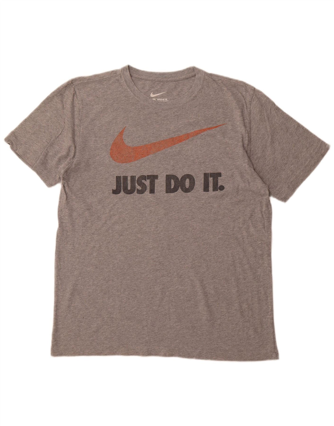 NIKE Herren-T-Shirt mit normaler Passform, Grafik, Größe L, Grau, Baumwolle