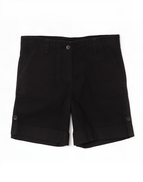 Marks & Spencer Damen Chinoshorts UK 10 Small W32 Schwarze Baumwolle
