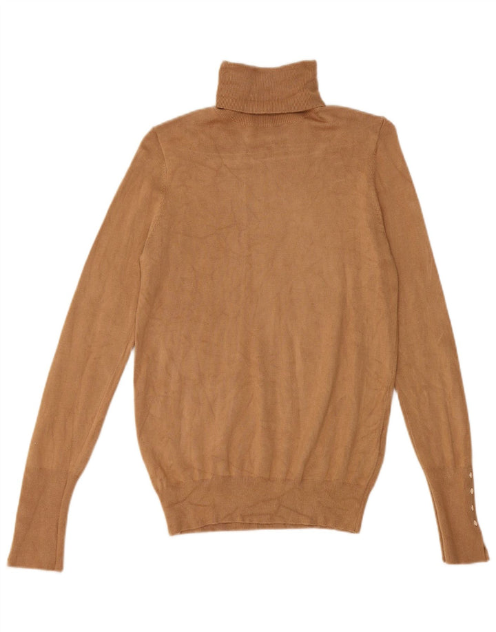 Rollkragenpullover für Damen von Zara, Gr. 10, Größe S, braun, Viskose