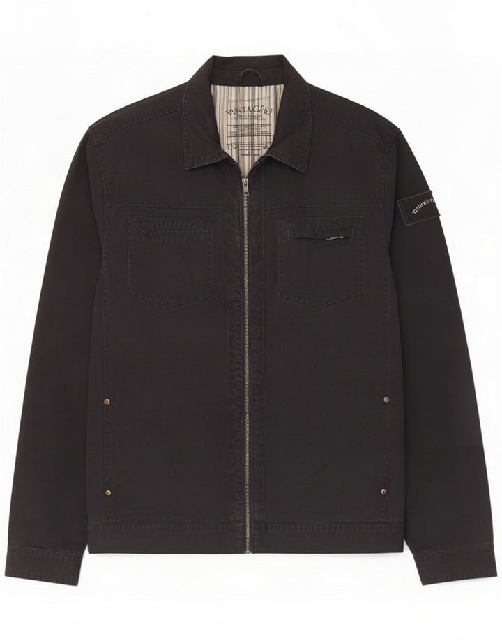 Dunnes Stores Herren-Utility-Jacke UK 40 Large Black Cotton