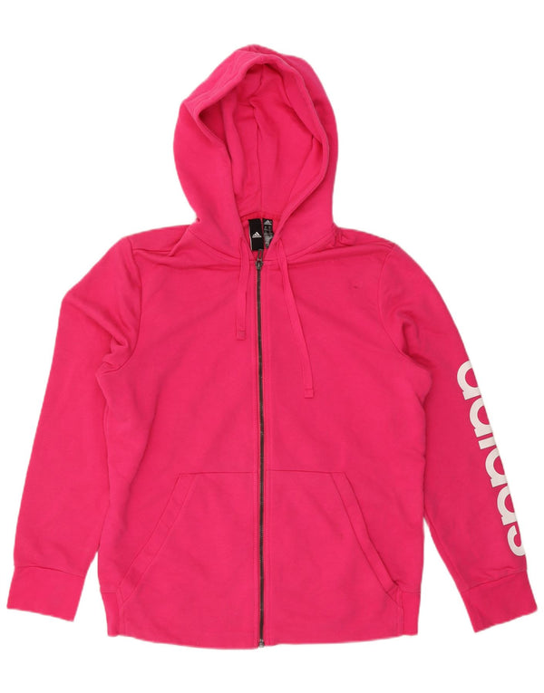 Adidas Damen Graphic Zip Hoodie Pullover UK 20/22 XL Rosa Baumwolle