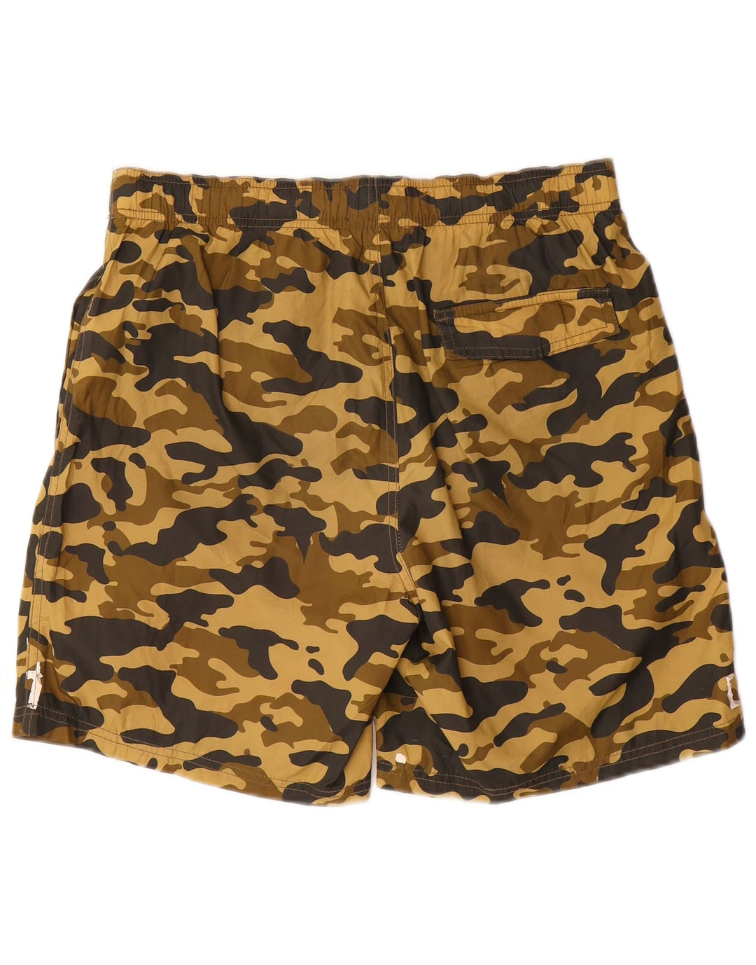 Zara Herren-Badeshorts mit Grafik, mittelbraunes Camouflage-Polyester
