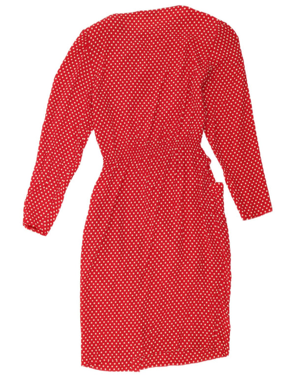 Modyva Damen Langarm-Hemdkleid IT 44 Mittelrot gepunktet