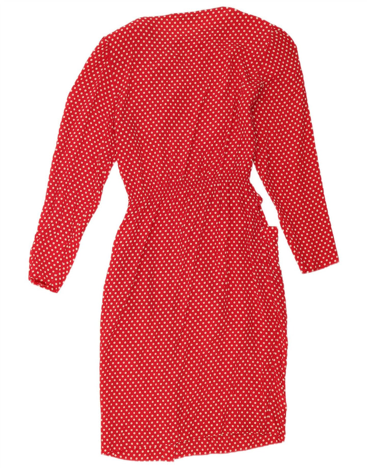 Modyva Damen Langarm-Hemdkleid IT 44 Mittelrot gepunktet