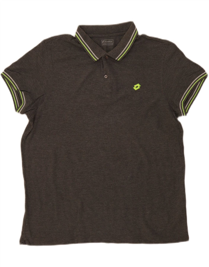 Lotto Herren Poloshirt 2XL Grau Baumwolle