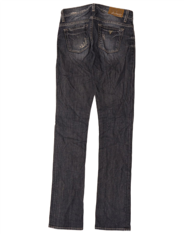 Guess Damen Distressed Slim Jeans W24 L34 Blaue Baumwolle