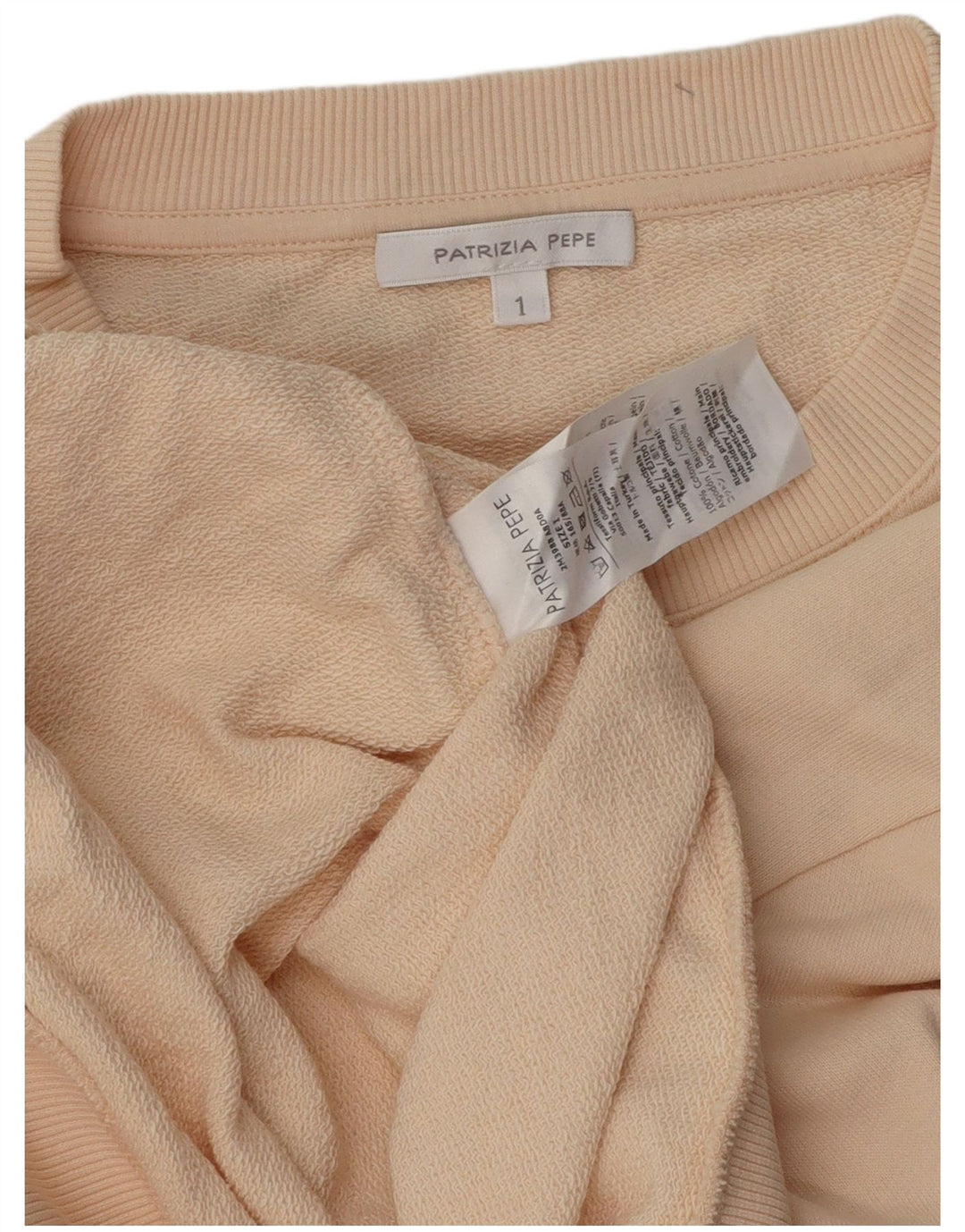 Patrizia Pepe Damen Grafik-Sweatshirt-Pullover UK 14 Large Beige Baumwolle