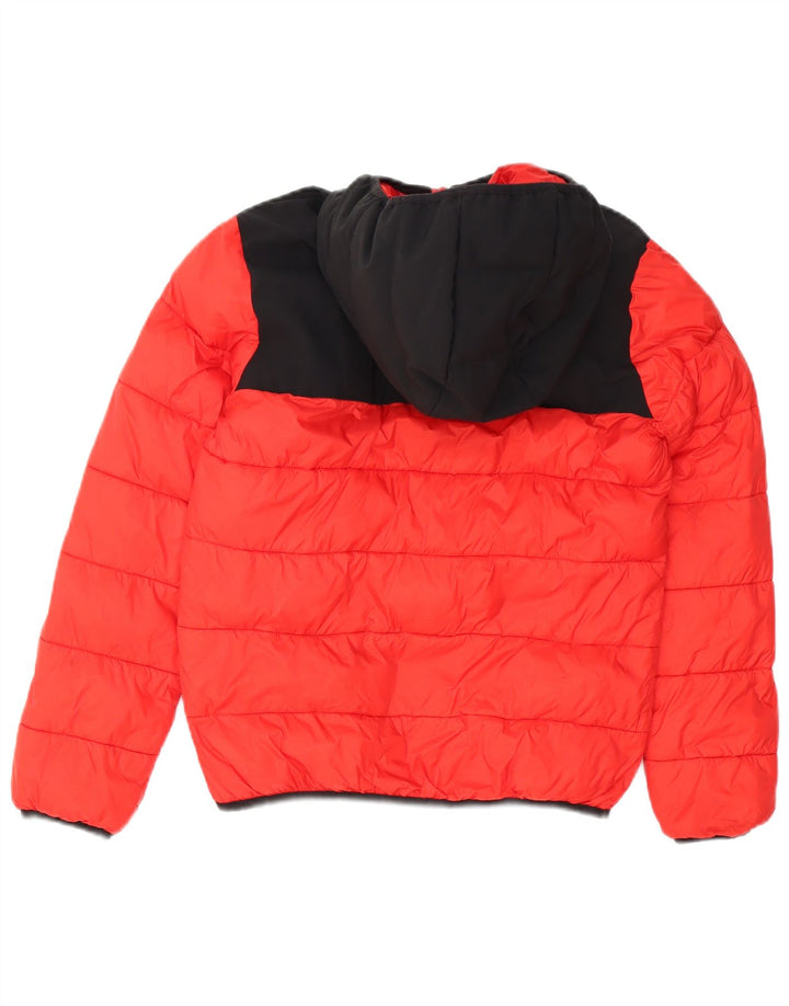 CHAMPION Wattierte Jacke mit Kapuze für Jungen, 11–12 Jahre, Größe L, Rot, Farbblock