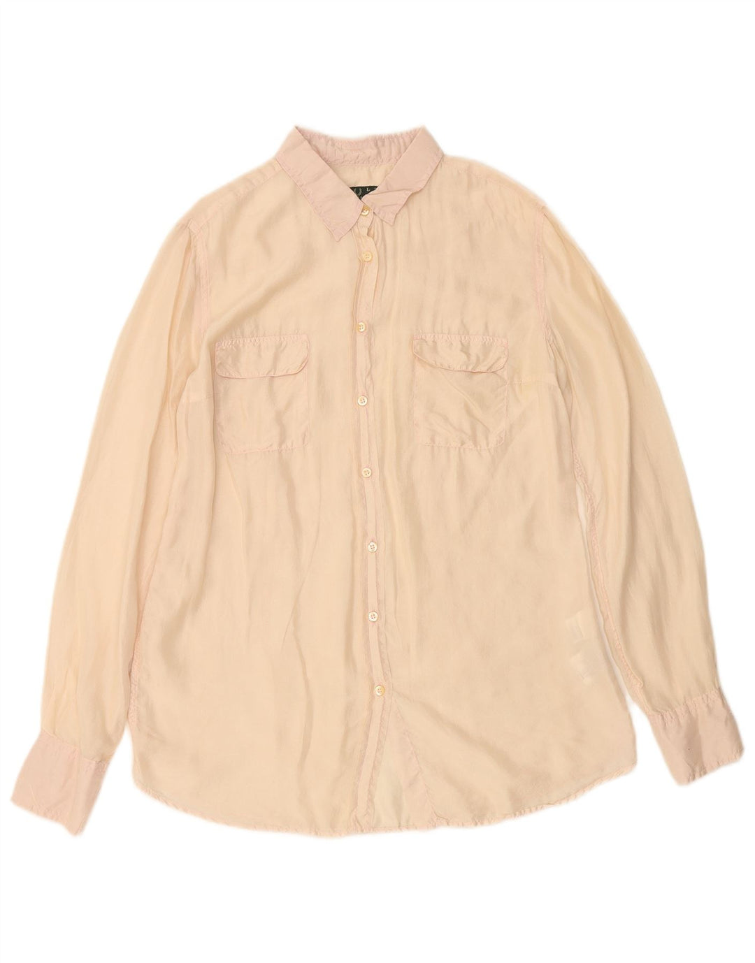 FRED PERRY Damen Hemdbluse UK 14 Große Beige Seide