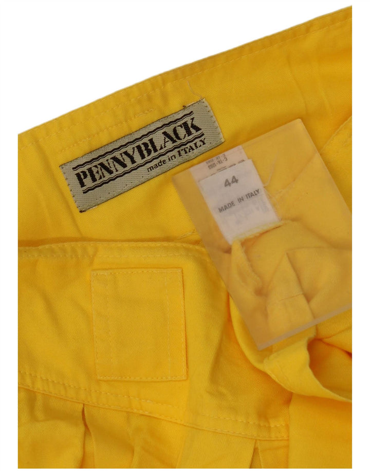 Penny Black Damen ausgestellter Rock IT 44 Medium W28 gelbe Baumwolle
