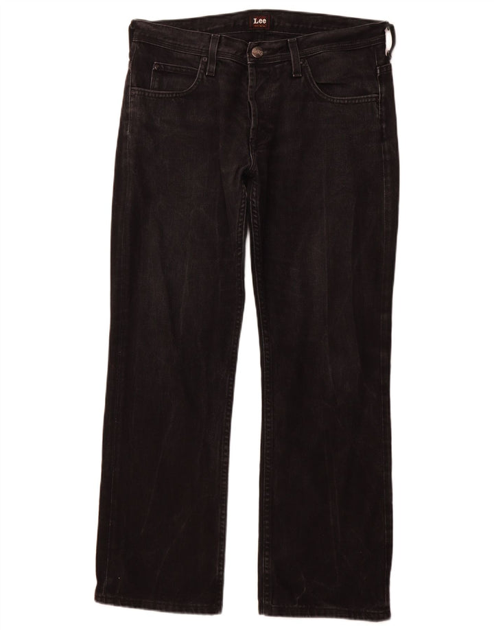 LEE Herren Knox Straight Jeans W33 L28 Schwarze Baumwolle