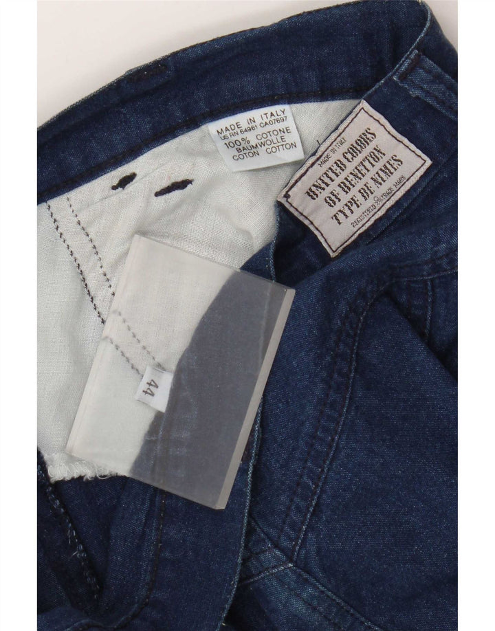Benetton Damen Jeansrock IT 44 Medium W28 Blaue Baumwolle