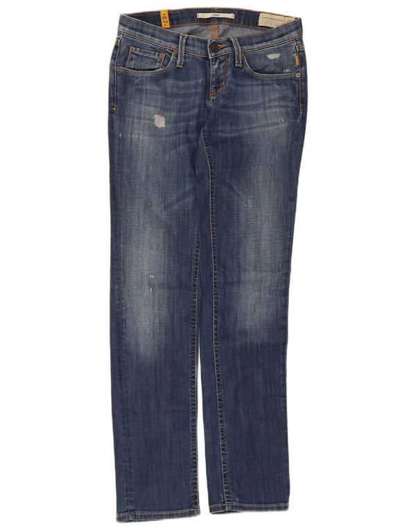 Meltin' Pot Damen Mendel Distressed Straight Jeans W26 L32 Blaue Baumwolle
