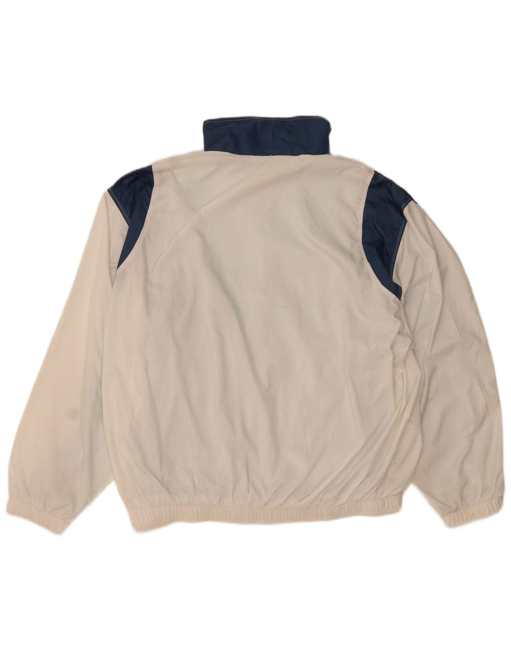 Ellesse Herren-Trainingsanzug-Top-Jacke, UK 44, XL, weißes Farbblock-Polyester