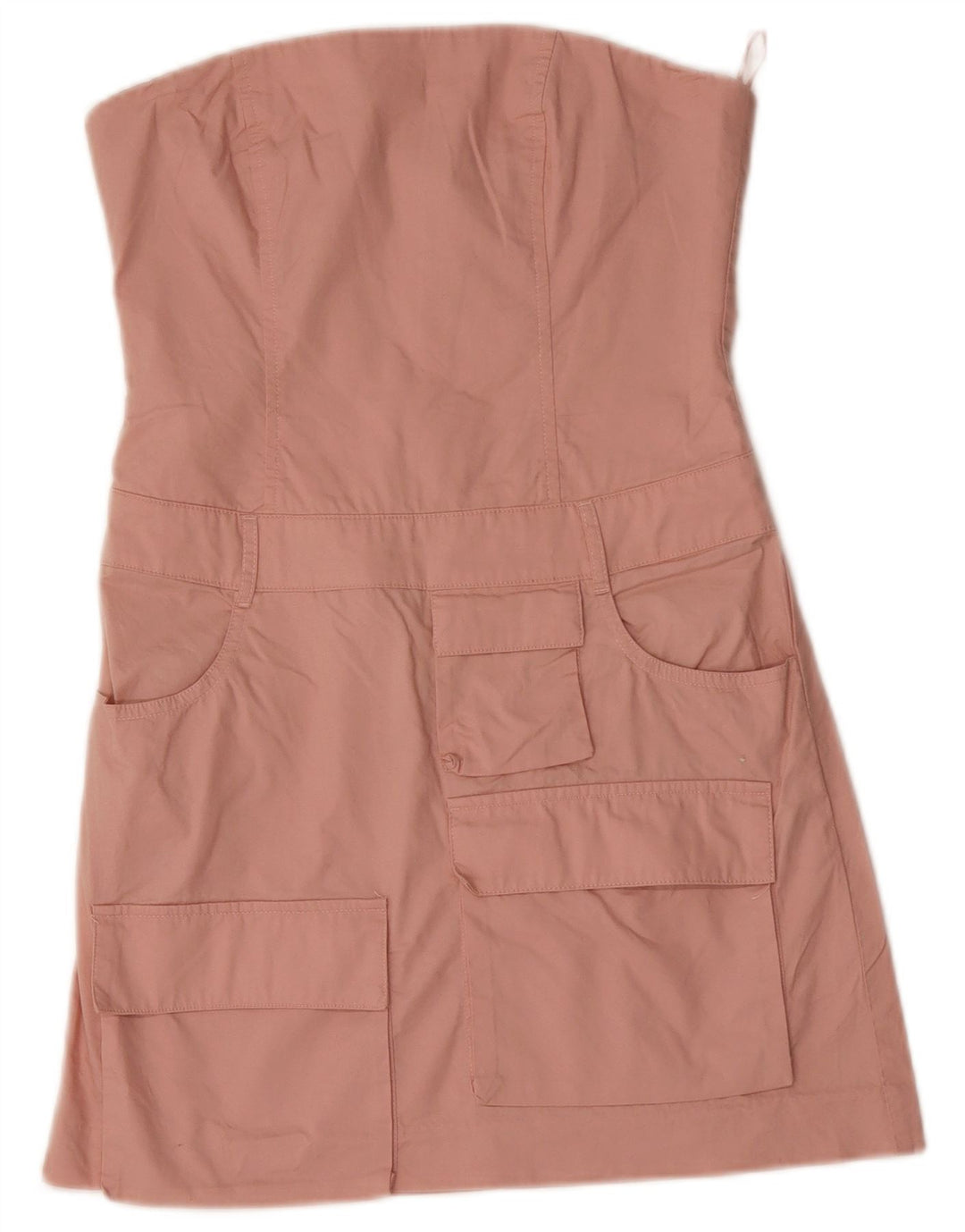 ZARA Damen Mini-trägerloses Kleid UK 6 XS Rosa Baumwolle