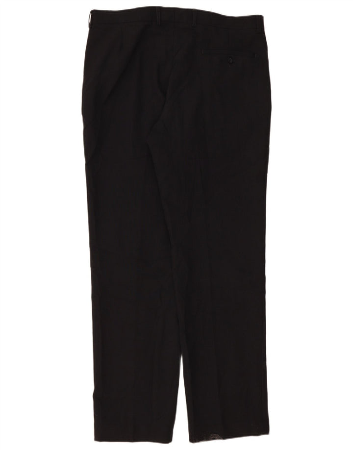 Gerade Herren-Anzughose von Marks & Spencer, W36, L33, Schwarz, Polyester
