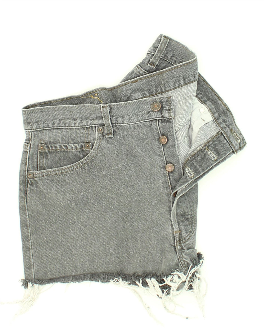 LEVI'S Womens Vintage Denim Shorts W34 Large Grey Cotton Vintage Levi's and Second-Hand Levi's from Messina Hembry 