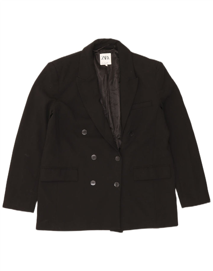 Zweireihiger Blazer für Damen von ZARA, Gr. 40, Größe L, Schwarz, Polyester