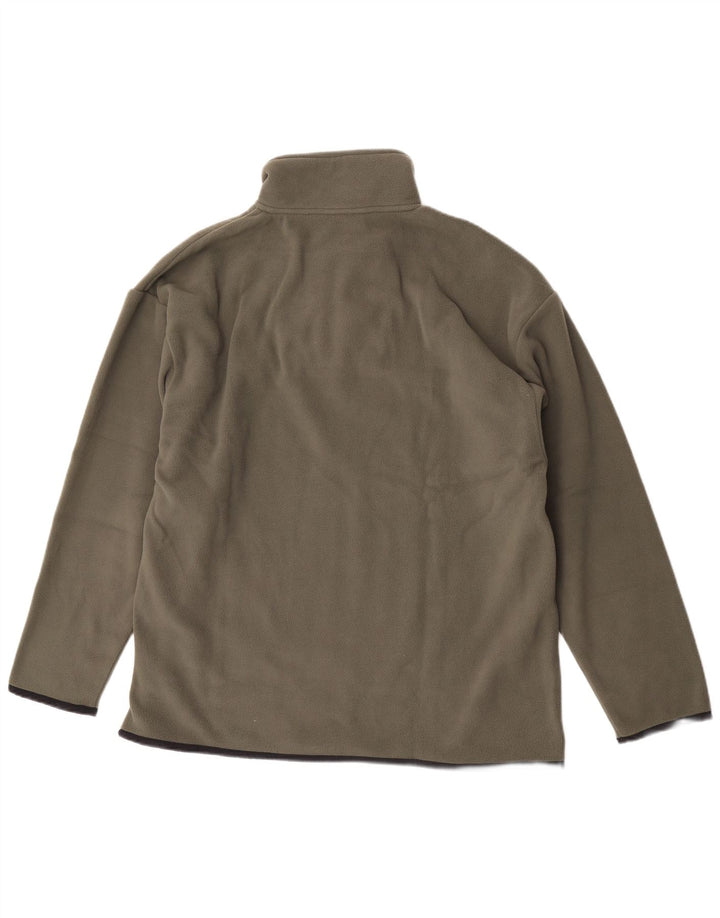 Reebok Herren-Fleecepullover mit Reißverschluss am Hals, groß, Khaki, Polyester