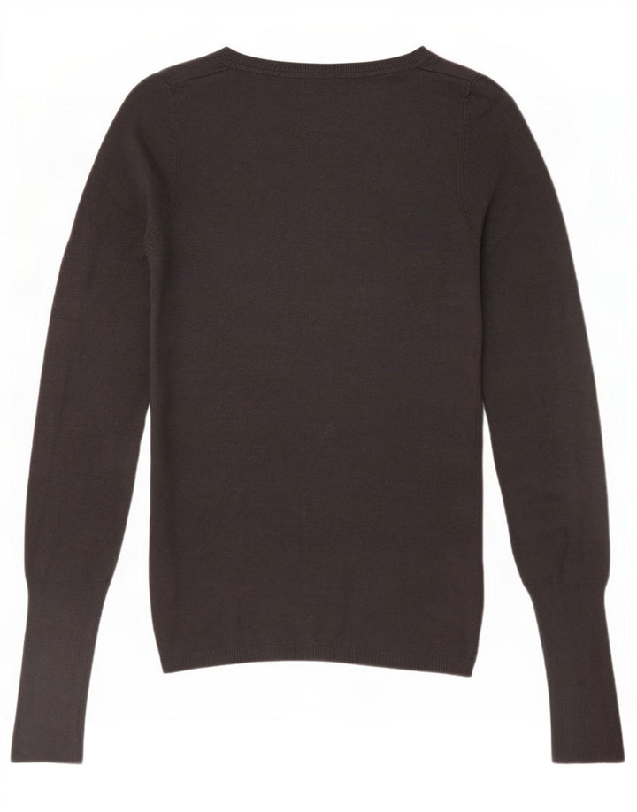 Zara Damen-Pullover mit V-Ausschnitt, Gr. 8, Grau