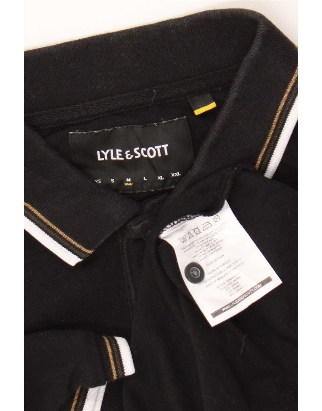 Lyle & Scott Herren-Poloshirt, mittelschwarz, gestreift, Baumwolle