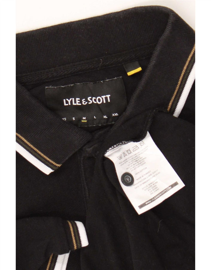 Lyle & Scott Herren-Poloshirt, mittelschwarz, gestreift, Baumwolle