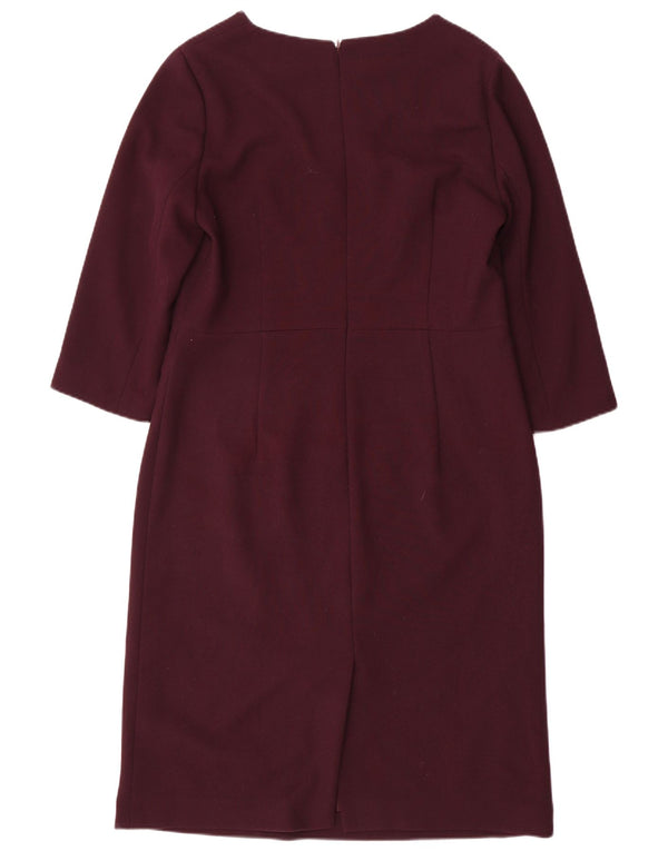 Hobbs Damen-Etuikleid mit 3/4-Ärmeln, Gr. 44, Burgunderrot, Polyester