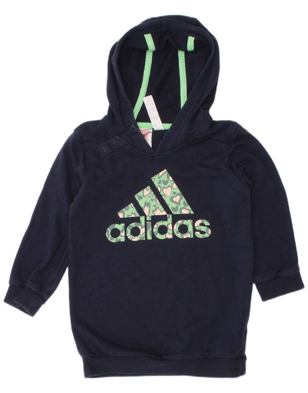 Adidas Baby-Mädchen-Kapuzenpullover mit Grafik, 18–24 Monate, marineblaue Baumwolle