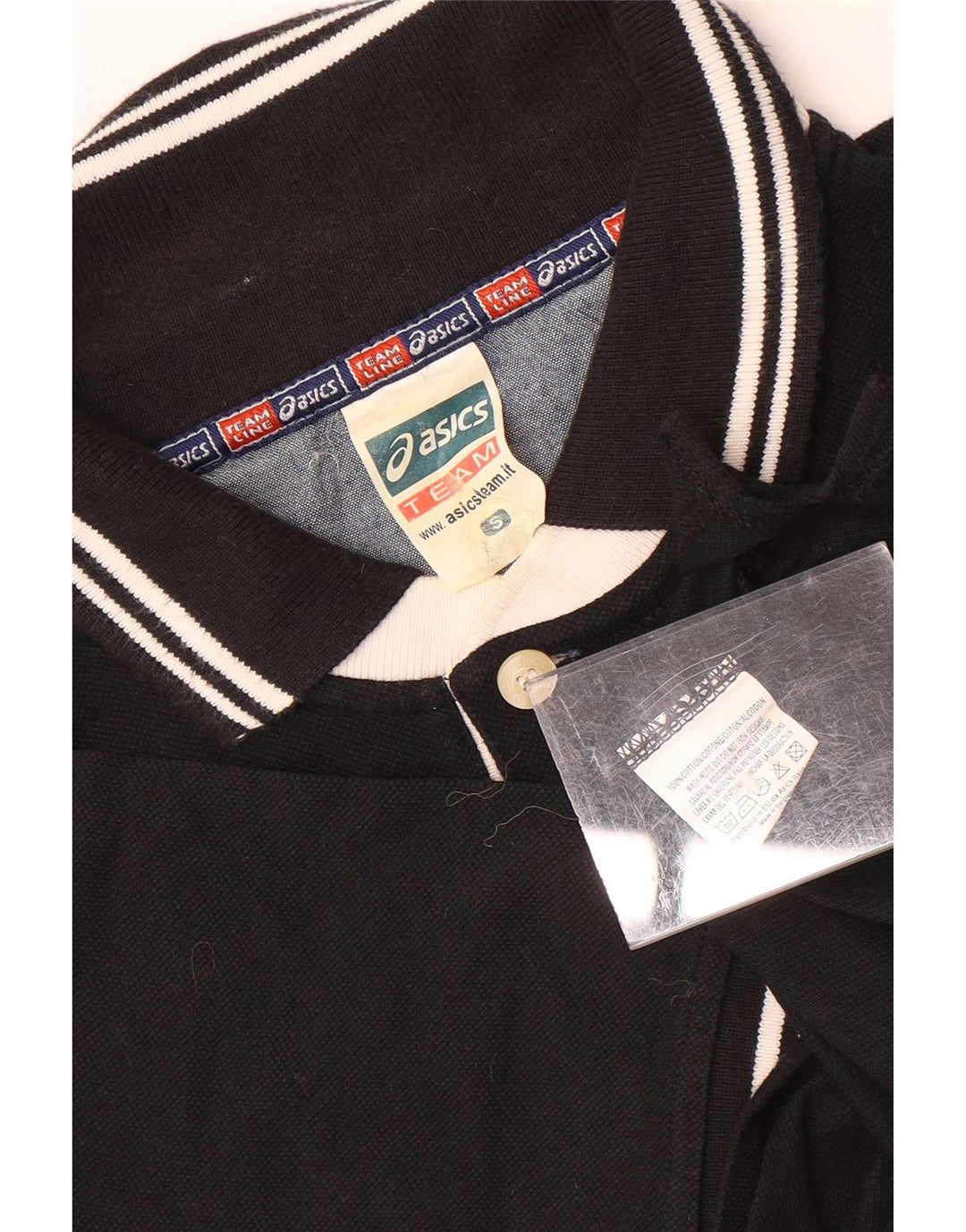 Asics Herren Rugby-Poloshirt, Größe S, schwarze Baumwolle