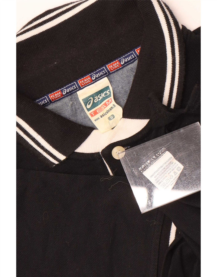 Asics Herren Rugby-Poloshirt, Größe S, schwarze Baumwolle