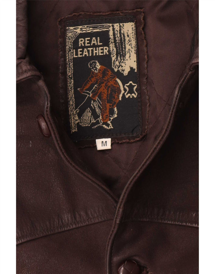 Vintage Herren Lederjacke UK 38 Mittelbraunes Leder