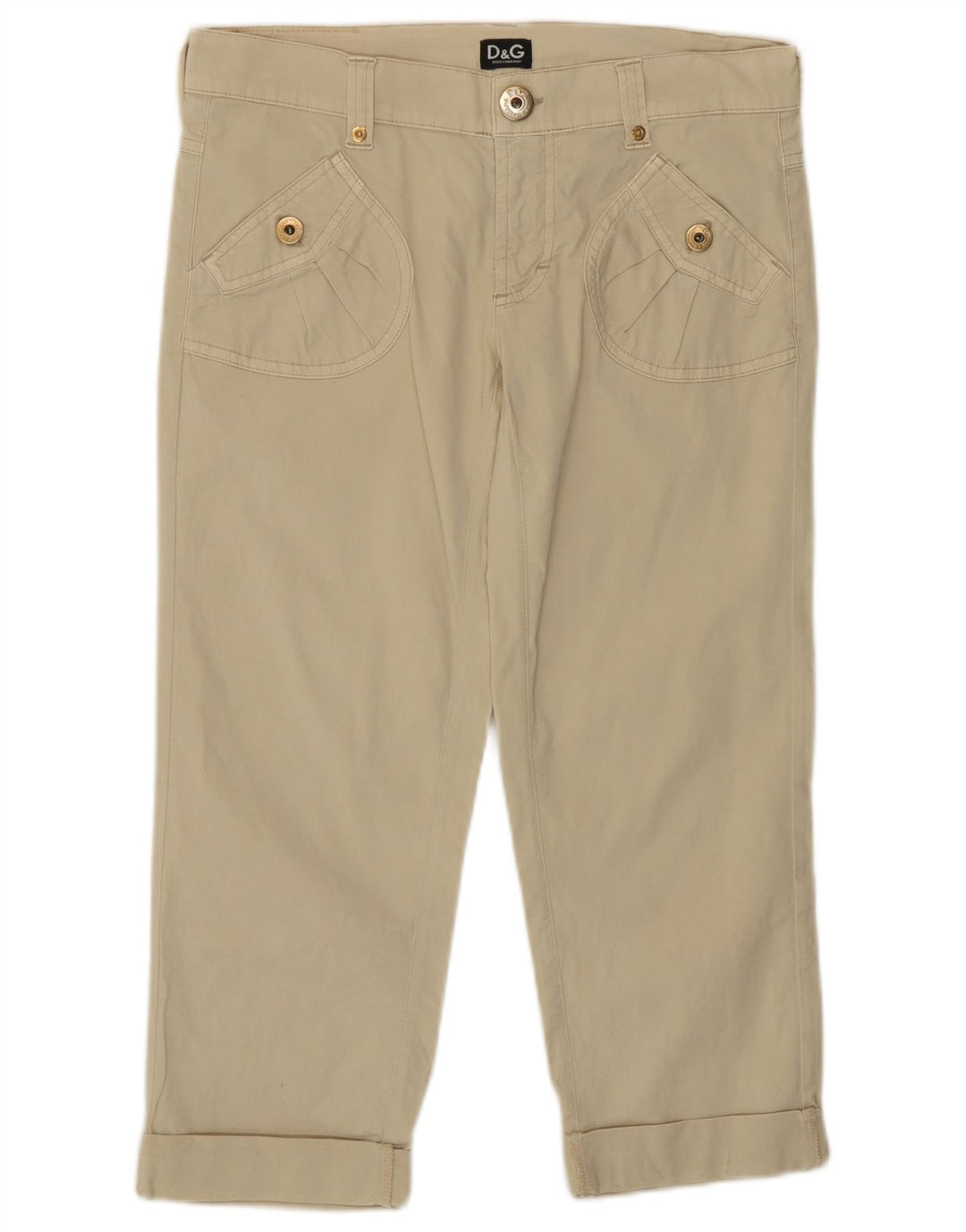 Dolce & Gabbana Damen Caprihose IT 40 Small W26 L20 Beige