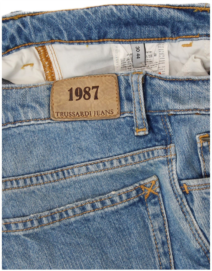 Trussardi Damen Crop Slim Jeans IT 44 Medium W30 L25 Blaue Baumwolle