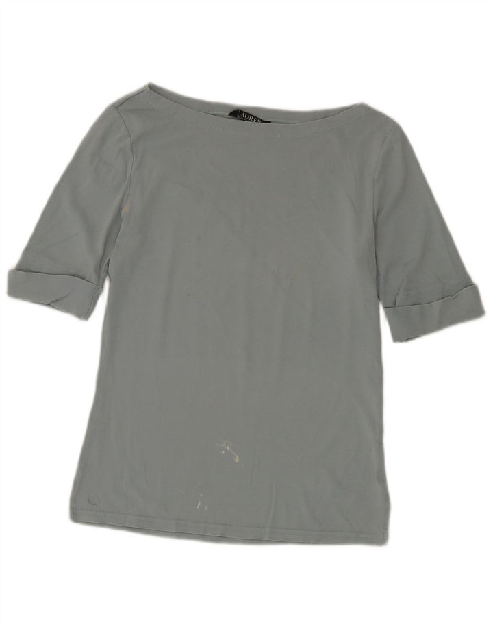 Ralph Lauren Damen-Top mit 3/4-Ärmeln, UK-Größe 12, Mittelgrau