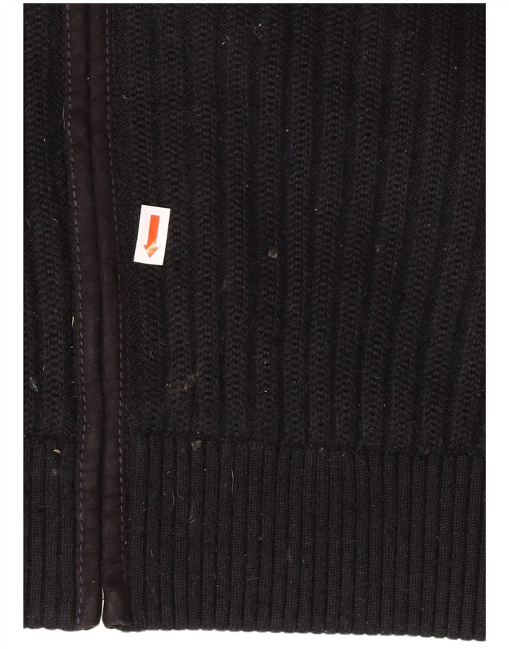 Pierre Cardin Herren Strickjacke IT 56 XL Schwarz Polyester