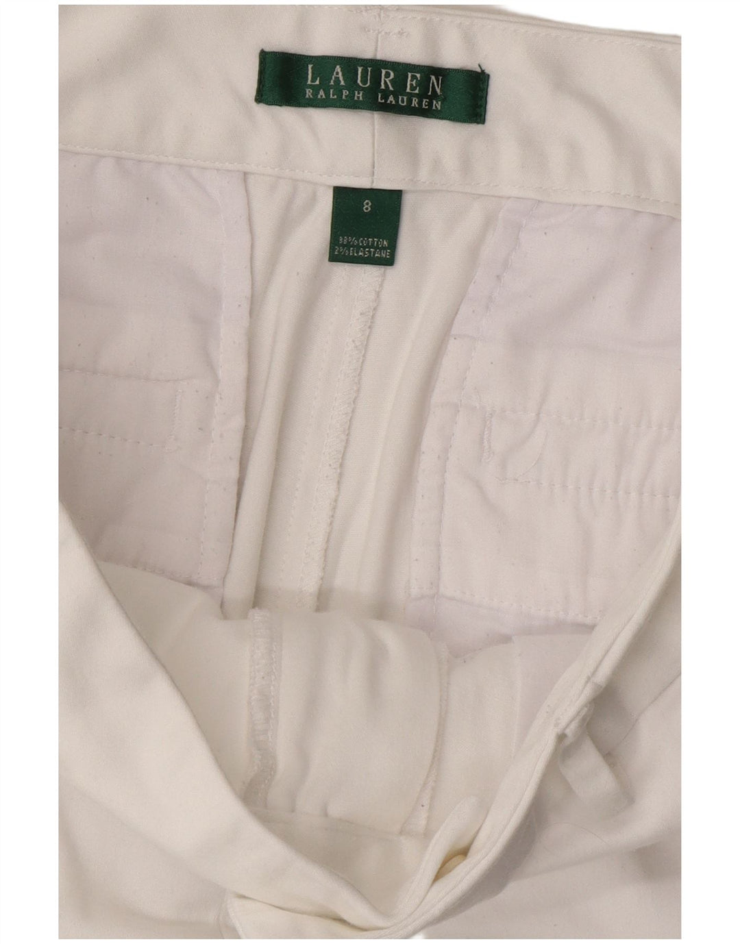 Ralph Lauren Damen Chinoshorts US 8 Medium W32 Weiße Baumwolle