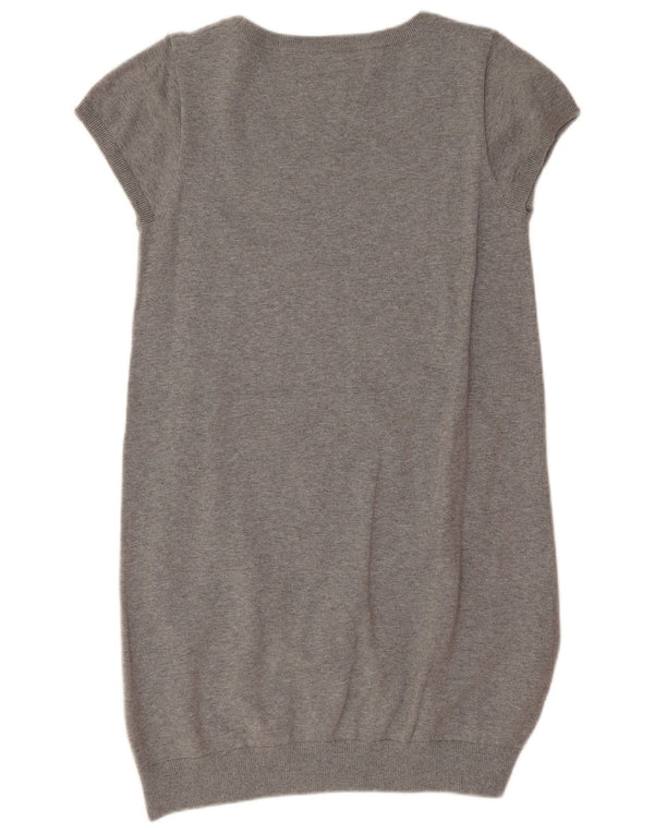 Tommy Hilfiger Damen Pulloverkleid UK 14 Große graue Baumwolle